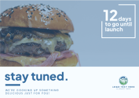 Exciting Burger Launch Postcard Design