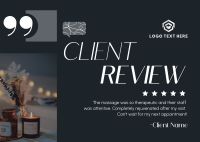 Spa Client Review Postcard