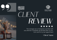 Spa Client Review Postcard Image Preview