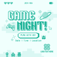 Pixelated Game Night Instagram Post