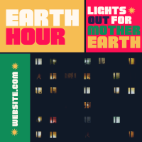 Mondrian Earth Hour Reminder Instagram Post Design