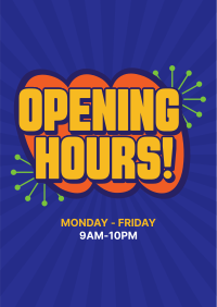 Opening Hours Sticker Poster