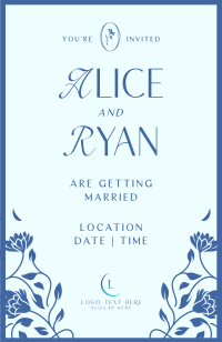 Elegant Floral Wedding Invitation Image Preview