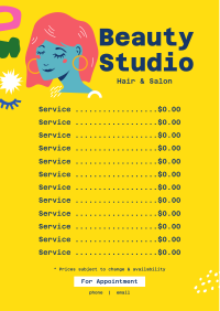 Beauty Studio Menu Image Preview