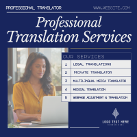 Minimalist Translation Services Linkedin Post