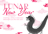 Lunar Dragon Postcard Design