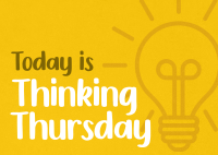 Minimalist Light Bulb Thinking Thursday Postcard