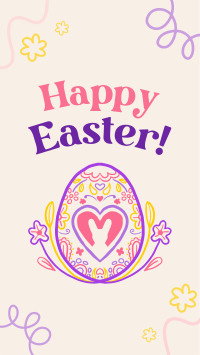 Floral Egg with Easter Bunny Instagram Reel Image Preview