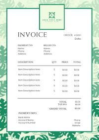 Monstera Leaves Invoice