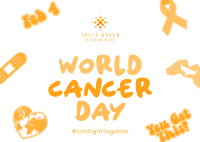 Cancer Day Stickers Postcard