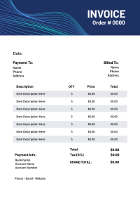 Technology Waves Invoice Design