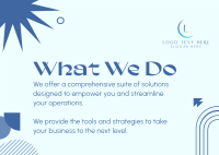 What We Do Postcard