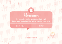 Dental Checkup Reminder Postcard Image Preview