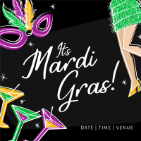 Mardi Gras Flapper Linkedin Post Image Preview