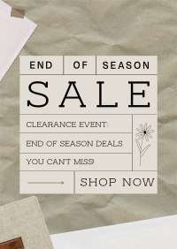 Minimal Conservative Season End Sale Poster