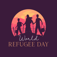 Refugees Silhouette Instagram Post Design