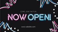 Now Open Neon Lights Facebook Event Cover