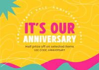 Anniversary Discounts Postcard Design