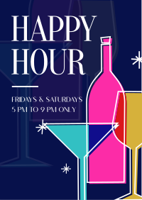 Retro Happy Hour Flyer