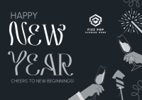 New Year Celebration Postcard Image Preview