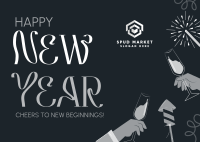 New Year Celebration Postcard Image Preview