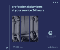 Plumbers 24 Hours Facebook Post Design