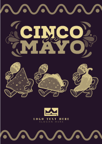 Cinco De Mayo Mascot Celebrates Poster