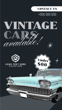 Vintage Cars Available Facebook Story