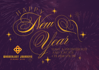 Elegant New Year Greeting Postcard Image Preview