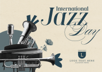 Modern International Jazz Day Postcard