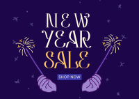 NY Sparklers Sale Postcard