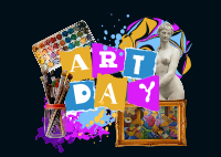 Art Day Collage Postcard