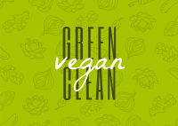 Green Clean and Vegan Postcard