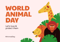 World Animal Day Postcard