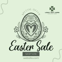 Floral Egg with Easter Bunny and Shapes Sale Instagram Post