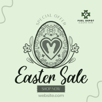 Floral Egg with Easter Bunny and Shapes Sale Instagram Post Image Preview