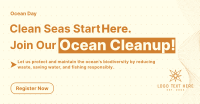 Ocean Day Clean Up Minimalist Facebook Ad