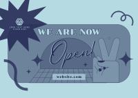 We Are Now Open Postcard