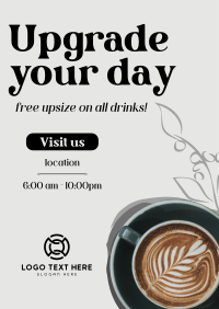 Free Upgrade Upsize Coffee Poster