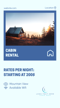 Cabin Rental Rates Instagram Story