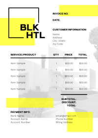 BLK HTL Invoice