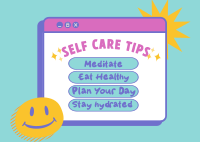 Self Care Tips Postcard