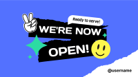 We're Open Stickers Facebook Event Cover