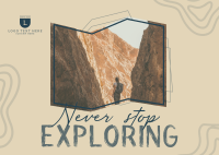 Never Stop Exploring Postcard