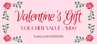 Valentine Border Rose Gift Certificate