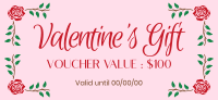 Valentine Border Rose Gift Certificate Image Preview