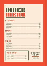 Spicy Retro Diner Menu Image Preview