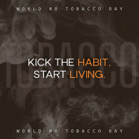 No Tobacco Day Typography Linkedin Post