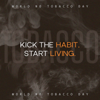 No Tobacco Day Typography Linkedin Post Design