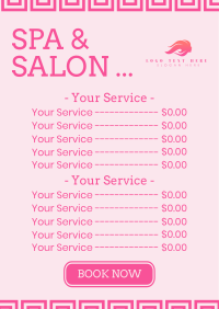 Salon & Spa Menu Design